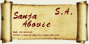 Sanja Abović vizit kartica